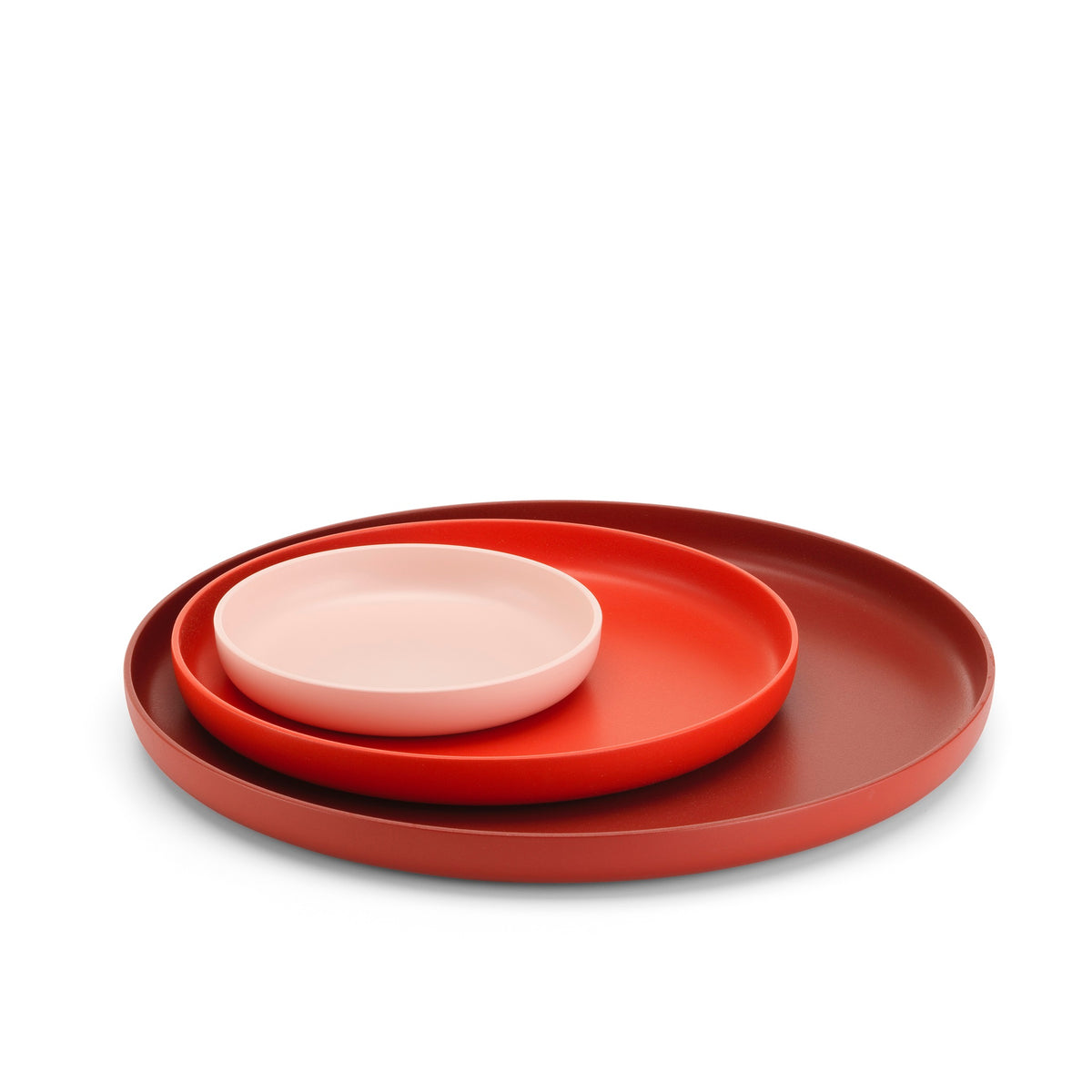 Vitra Trays im 3er-Set funktionale Tabletts Kunststoff 3farbig stapelbar