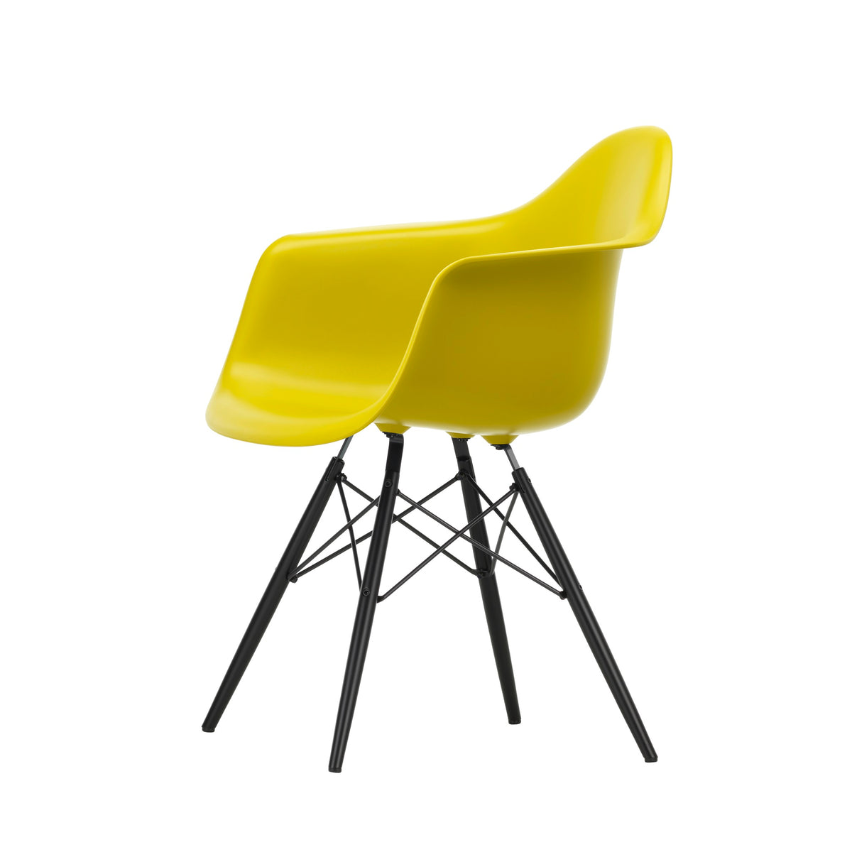 Vitra Eames Plastic Armchair DAW RE Ahorn schwarz Kunststoff recycelt