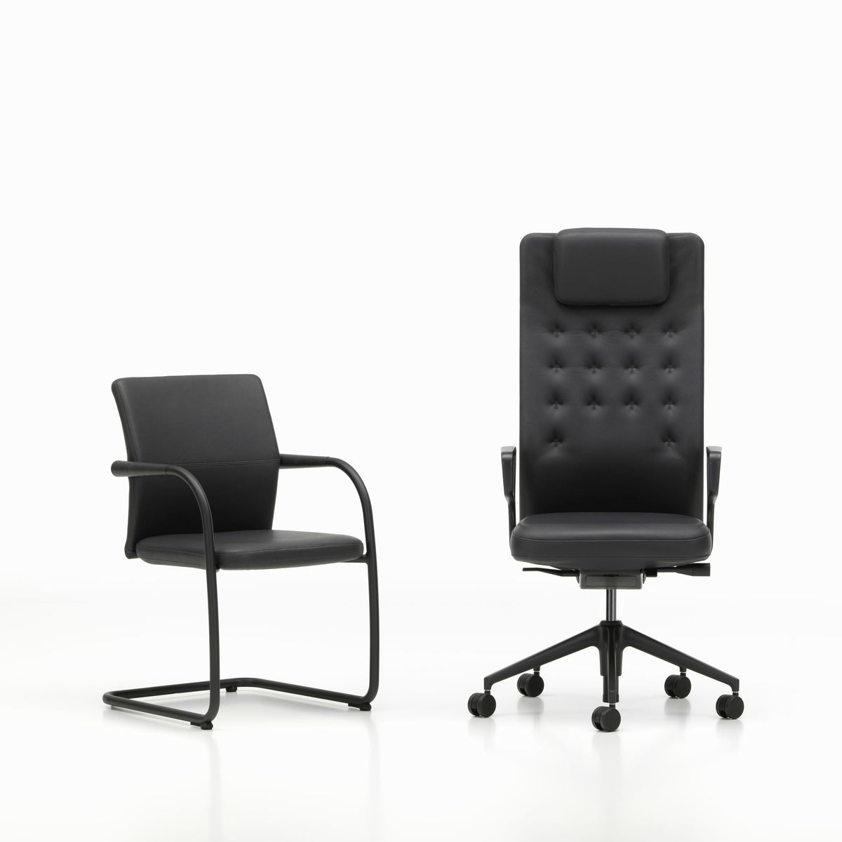 Vitra ID Visitor Soft Freischwinger Vollpolster Stoff / Leder stapelbar optional