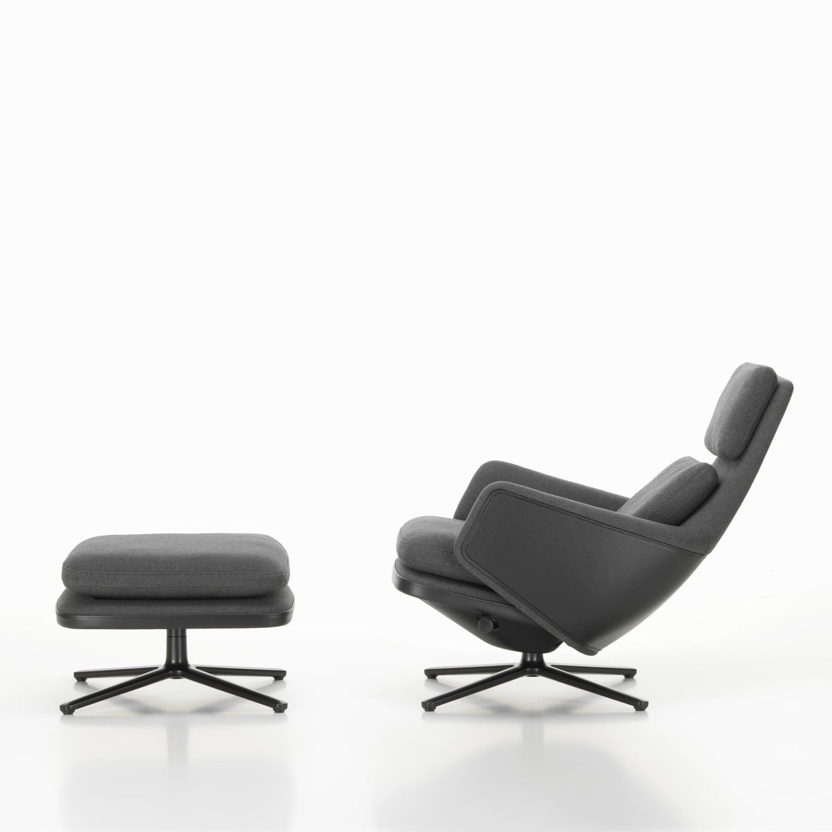 Vitra Grand Relax Loungesessel drehbar mit Ottoman hoher Sessel & Hocker
