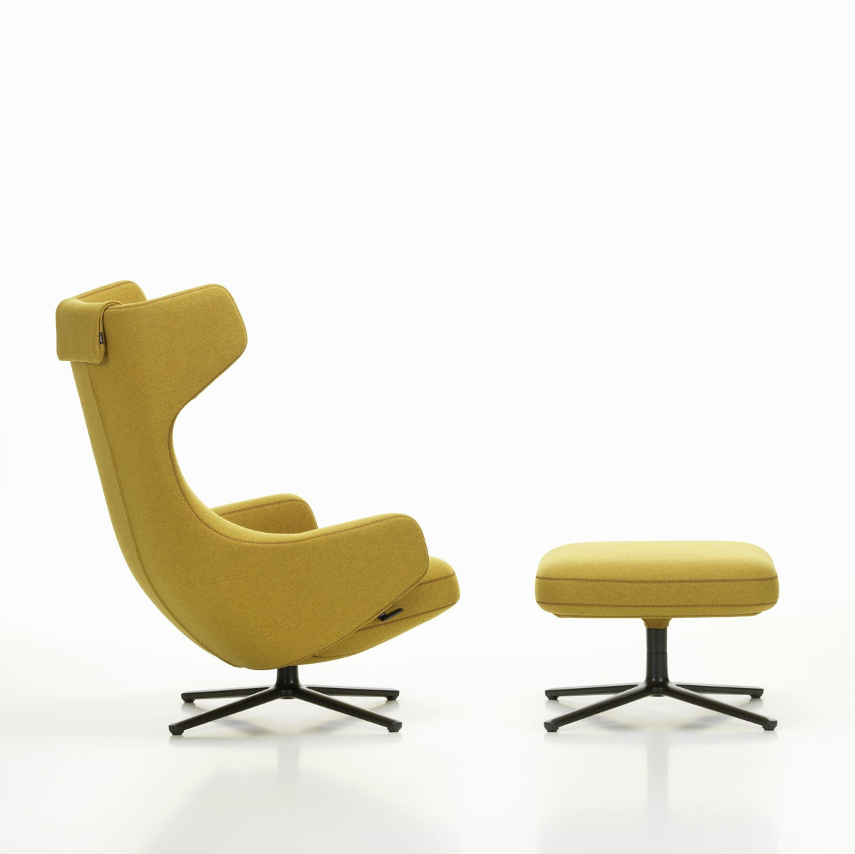 Vitra Grand Repos Loungesessel drehbar mit Ottoman Ohrensessel & Hocker