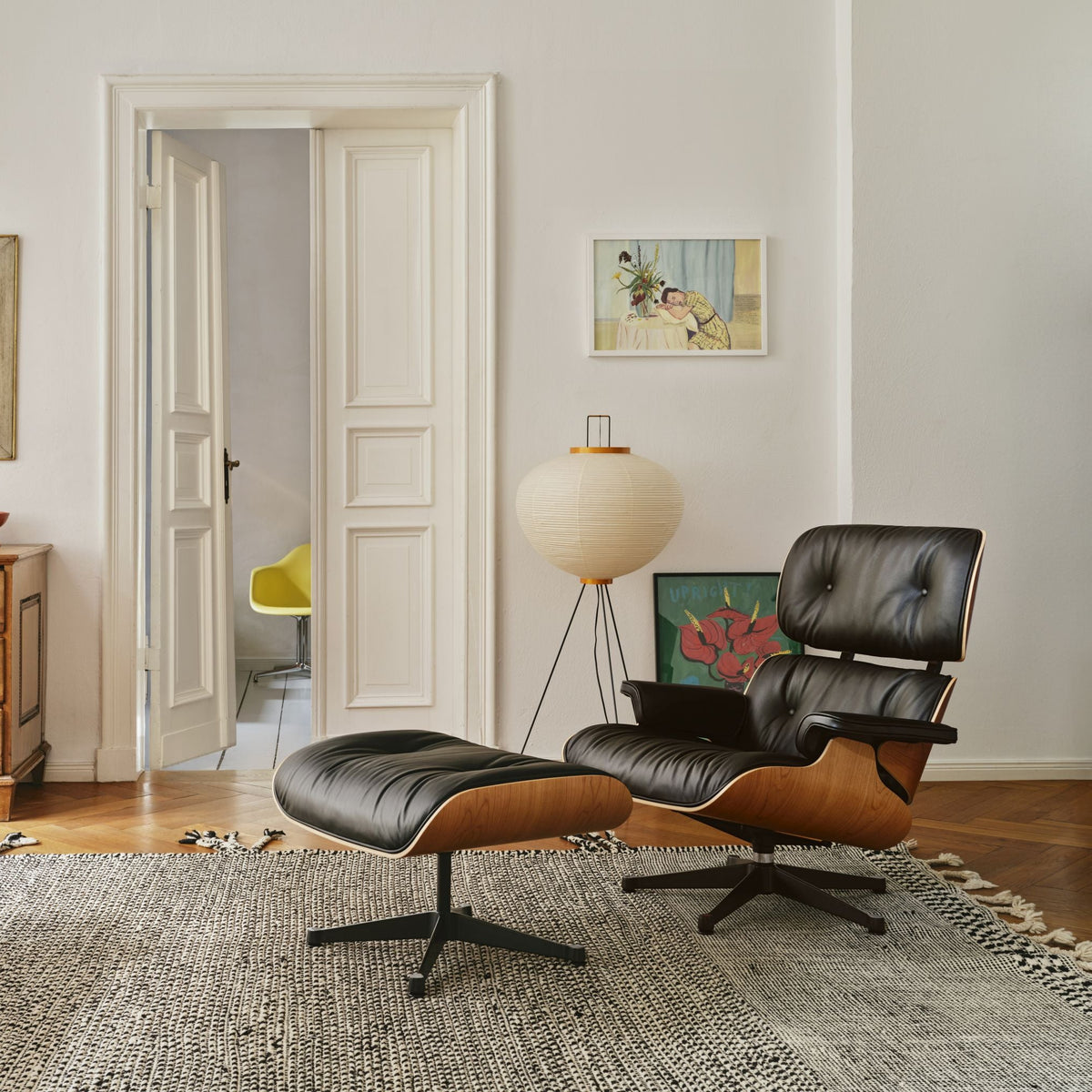 Vitra Eames Lounge Chair & Ottoman Relax-Sessel mit Hocker Stoff / Leder