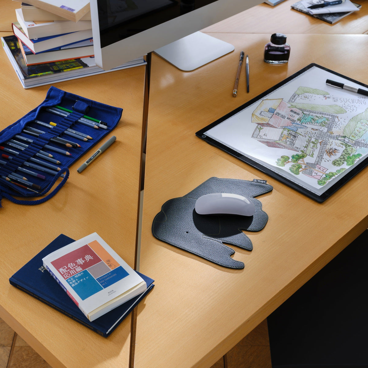 Vitra Eames Elephant Pad Mousepad Leder asphalt