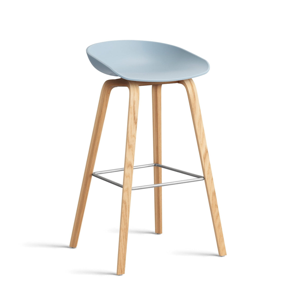 Hay AAS 32 Barhocker – Sitz Kunststoff recycelt Gestell Eiche/Nussbaum
