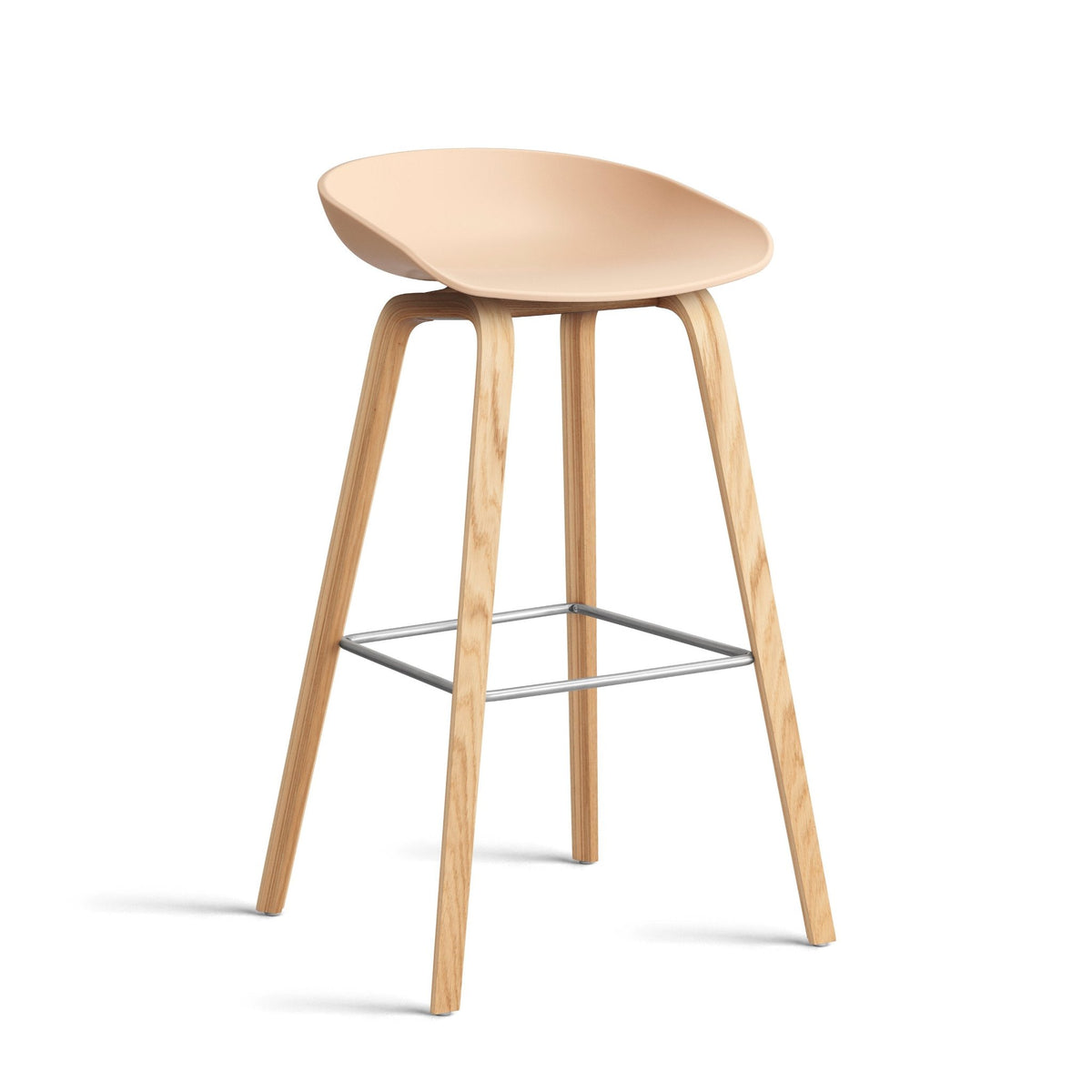 Hay AAS 32 Barhocker – Sitz Kunststoff recycelt Gestell Eiche/Nussbaum