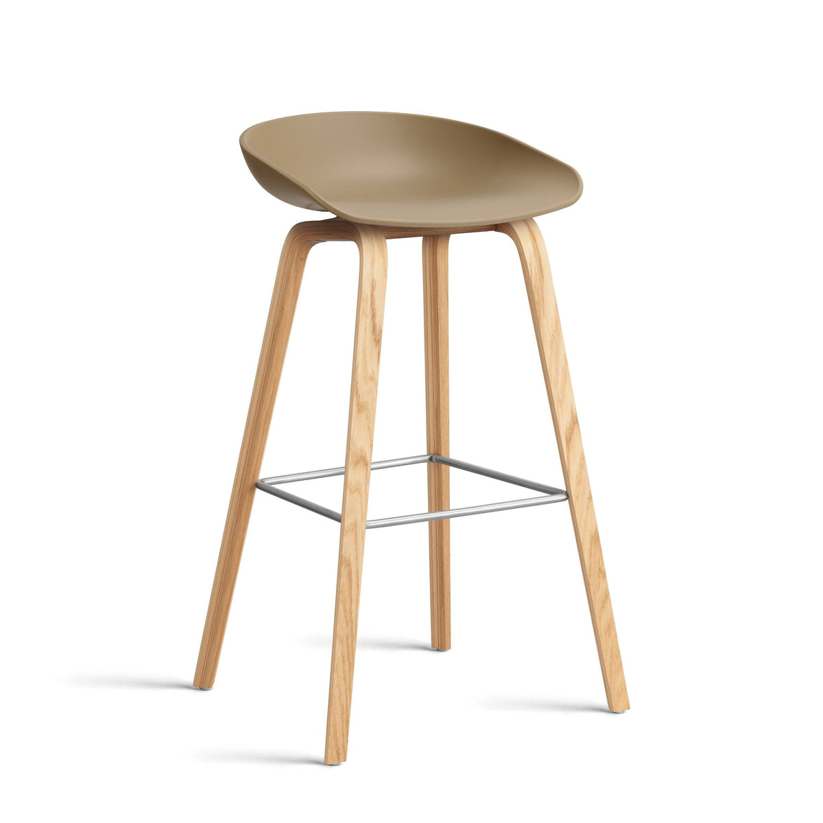 Hay AAS 32 Barhocker – Sitz Kunststoff recycelt Gestell Eiche/Nussbaum