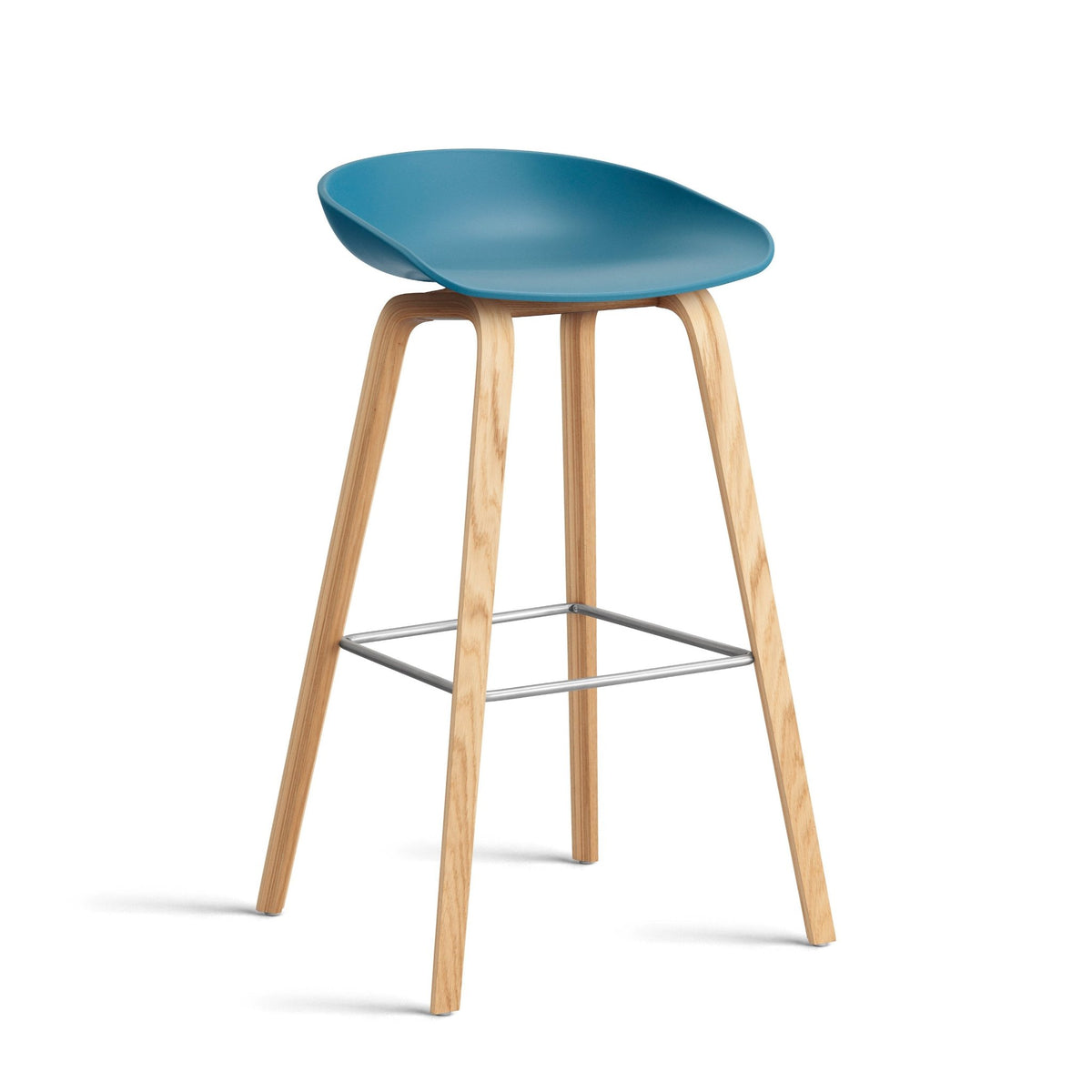 Hay AAS 32 Barhocker – Sitz Kunststoff recycelt Gestell Eiche/Nussbaum