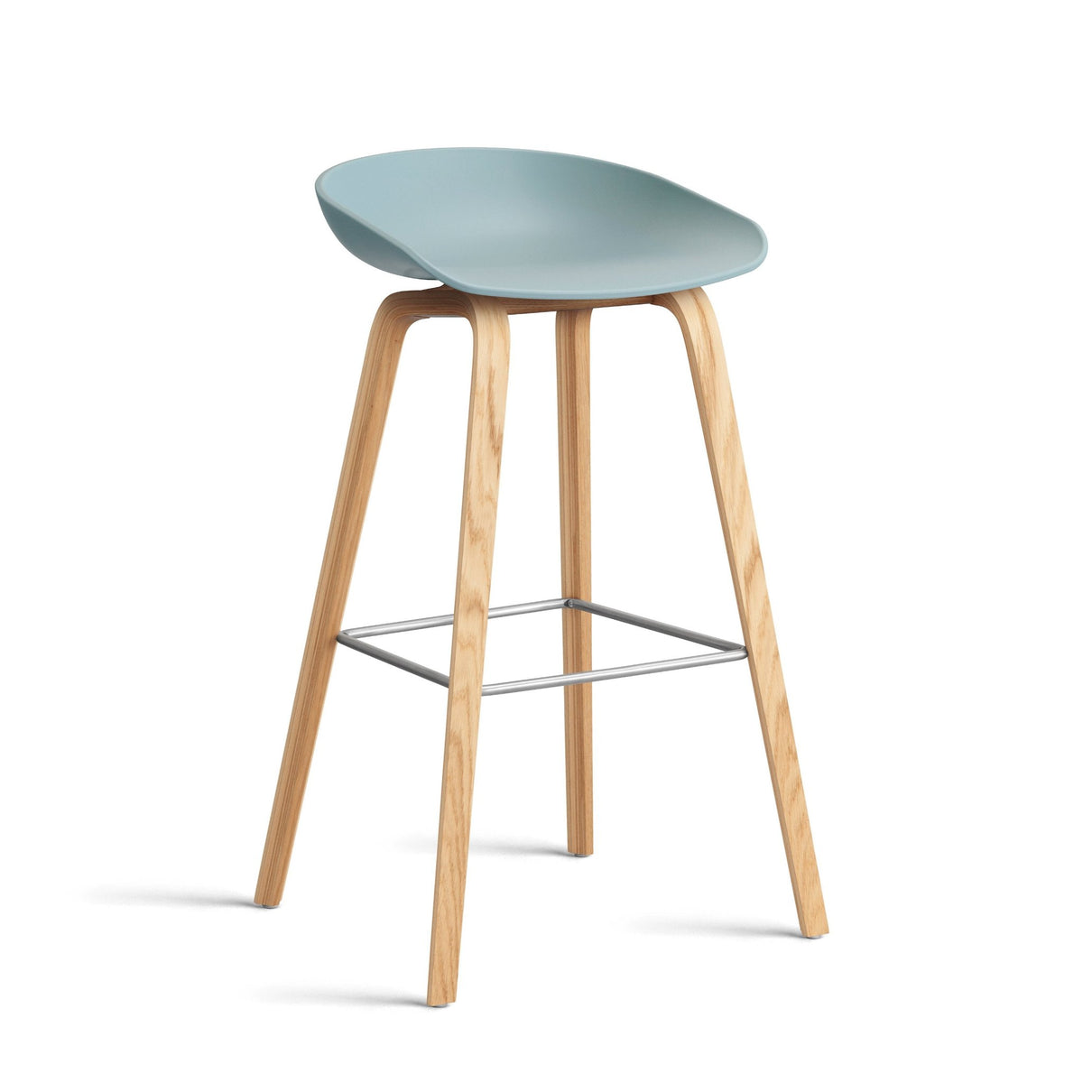 Hay AAS 32 Barhocker – Sitz Kunststoff recycelt Gestell Eiche/Nussbaum
