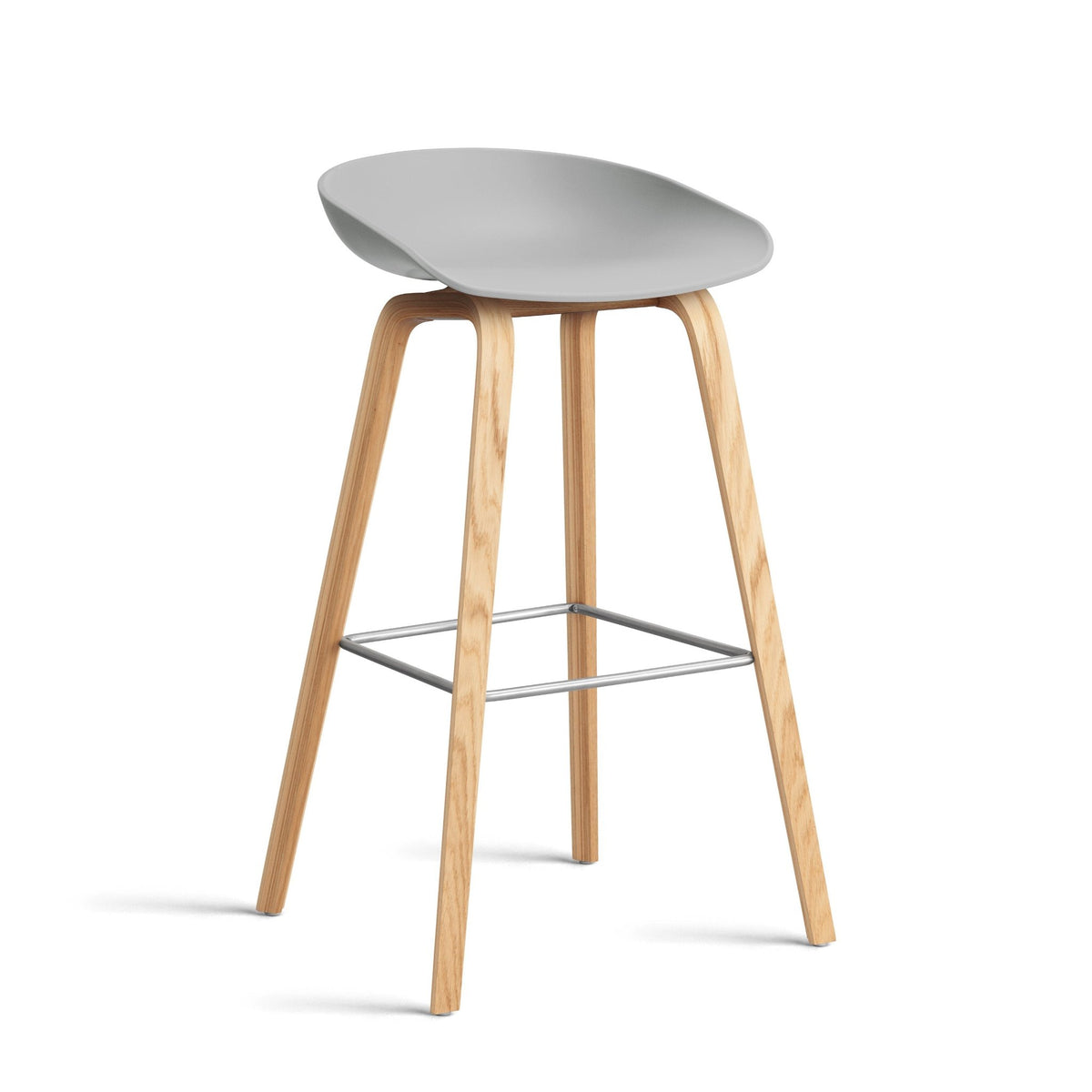 Hay AAS 32 Barhocker – Sitz Kunststoff recycelt Gestell Eiche/Nussbaum