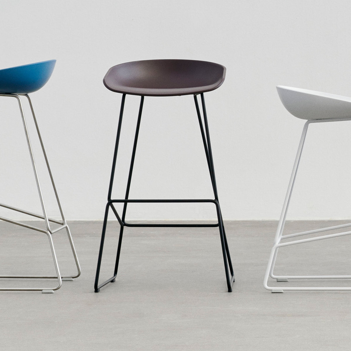 HAY About a Stool AAS 38 Barhocker Sitz Kunststoff recycelt Gestell Stahl
