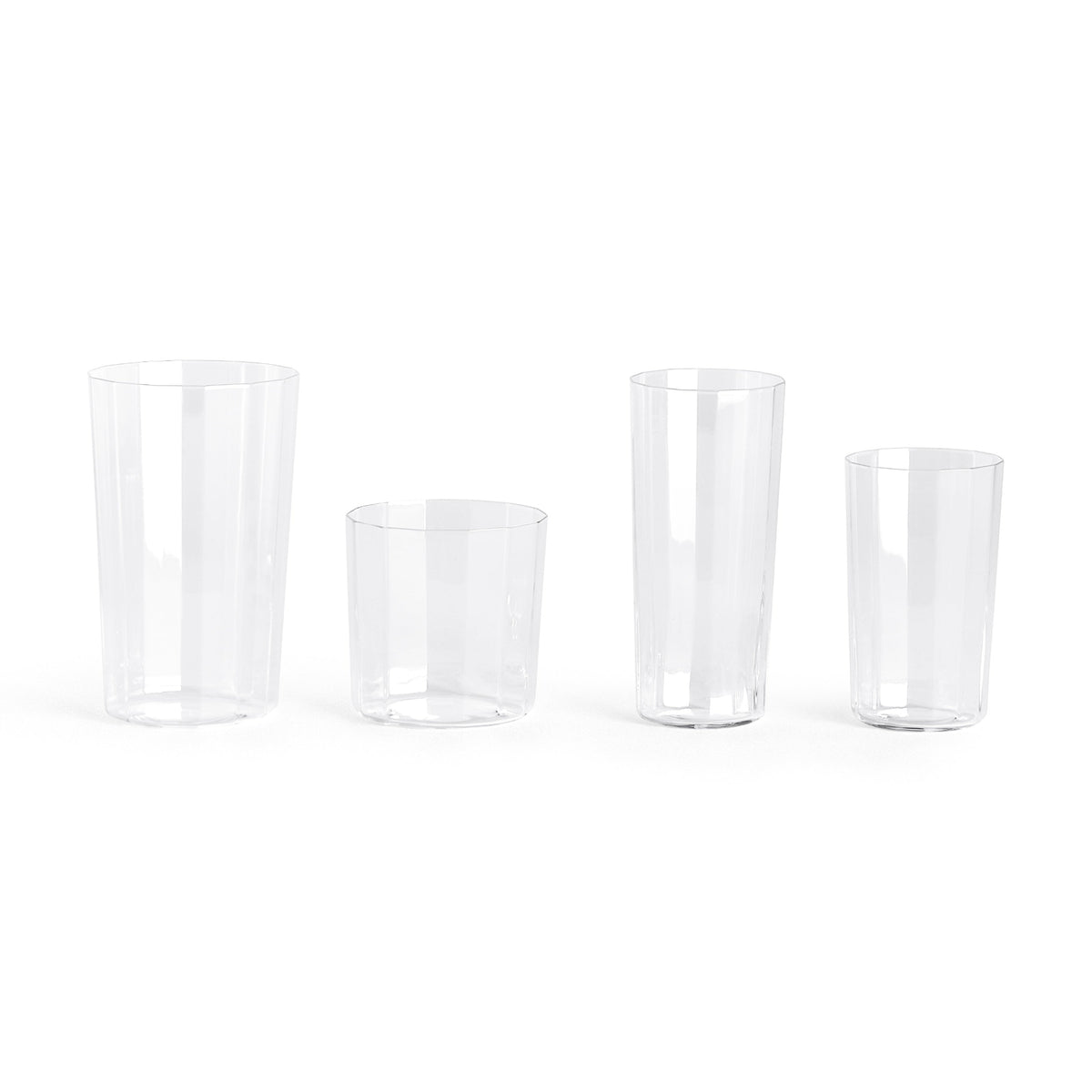 HAY Angle Glas clear Trinkglas M medium facettiert (4er-Set)
