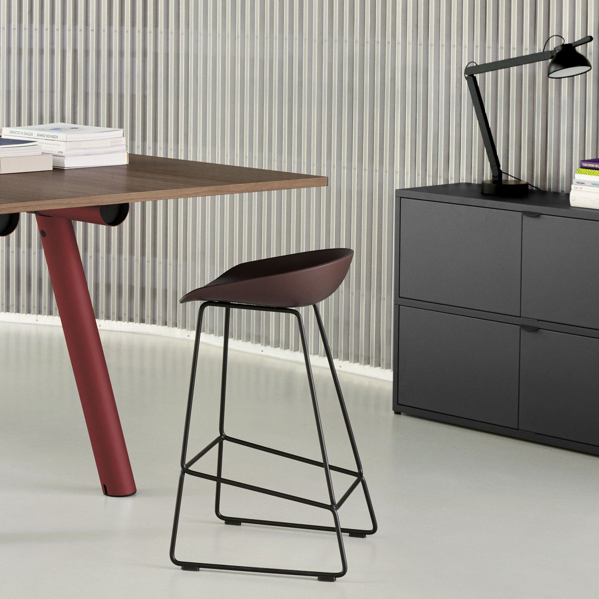 HAY About a Stool AAS 38 Barhocker Sitz Kunststoff recycelt Gestell Stahl