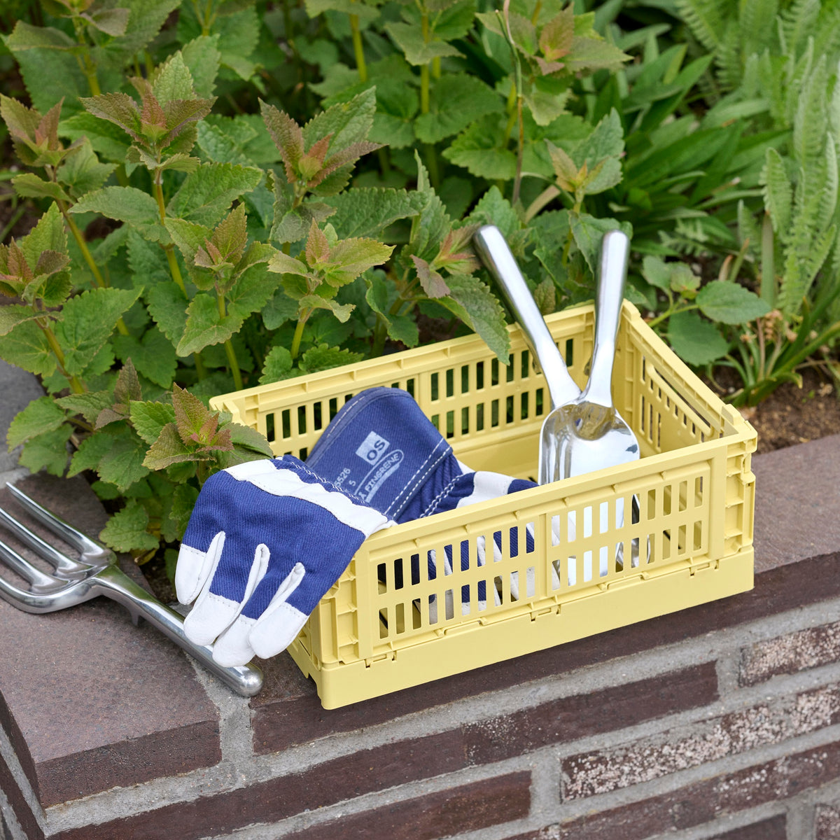 HAY Color Crate Korb Klapp-Box S small Kunststoff recycelt dusty blue blau
