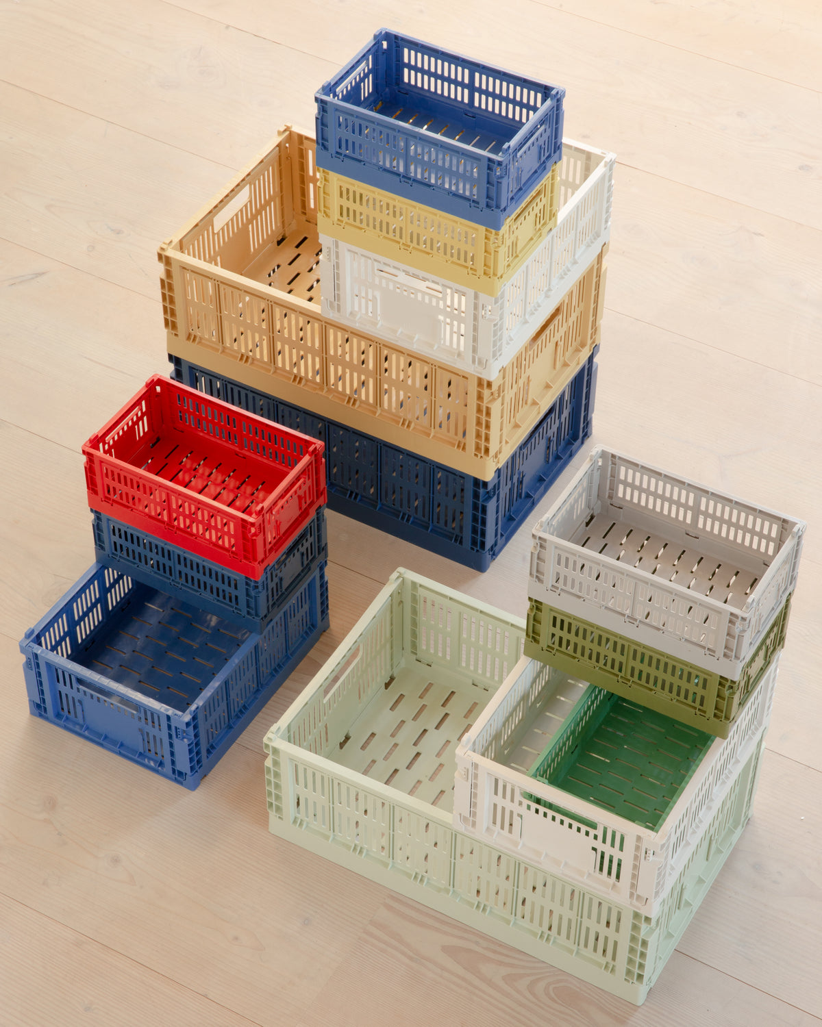 HAY Color Crate Korb Klapp-Box S small Kunststoff recycelt mint grün