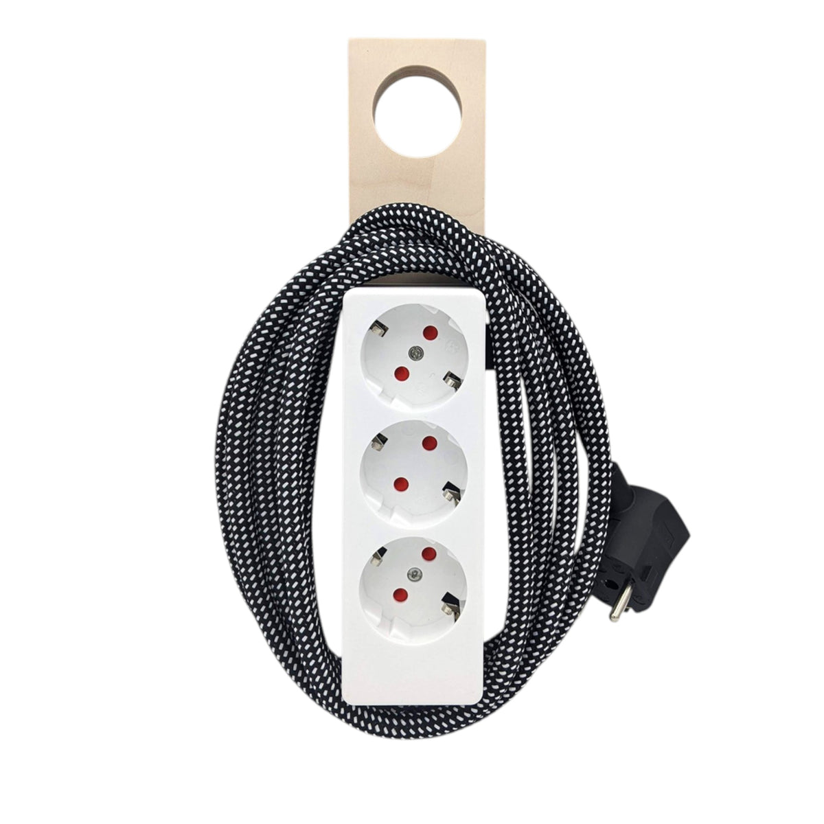 Njustudio Stromer Mini magnetische Steckerleiste weiß mit Textilkabel