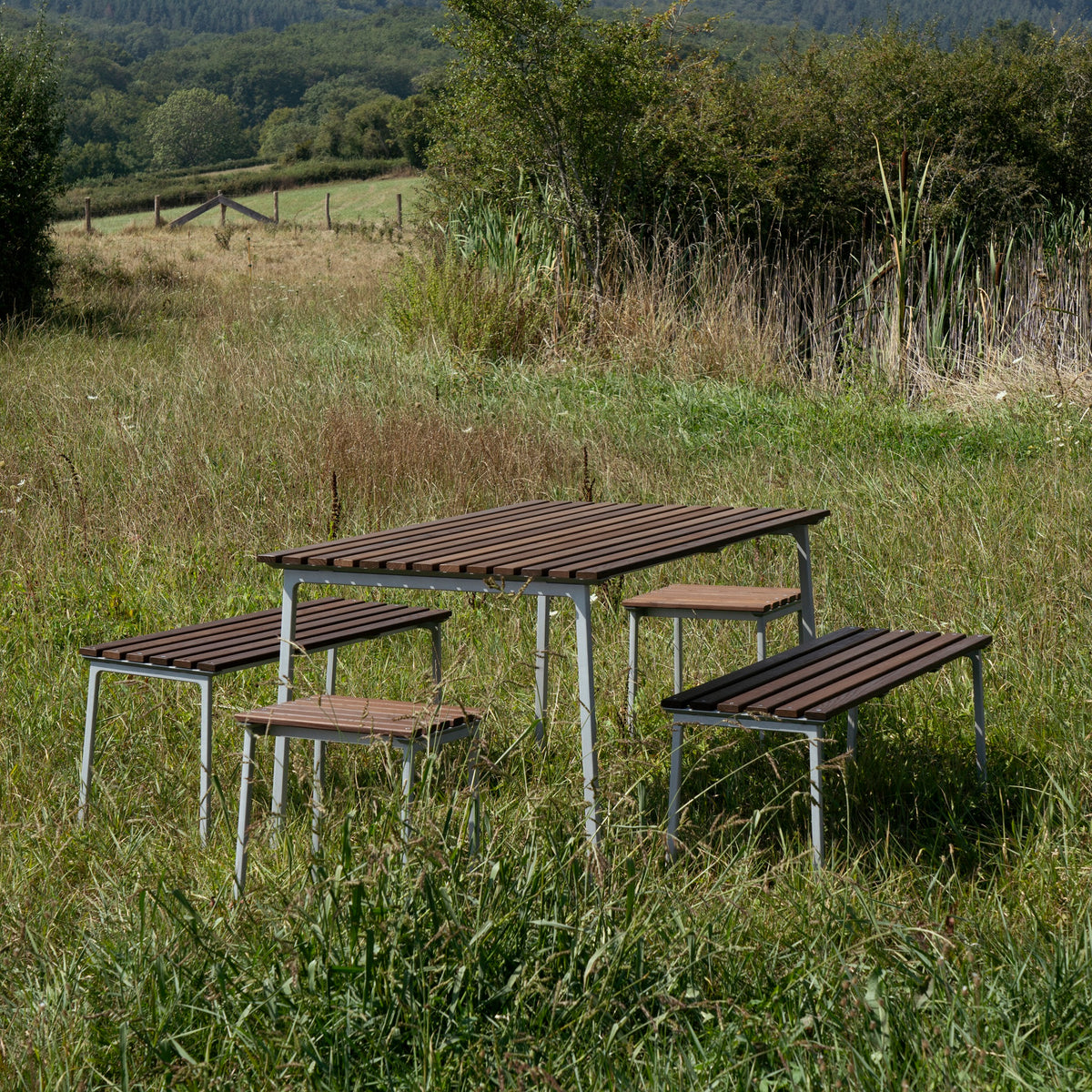 HAY Traverse Stool Outdoor Hocker Esche geölt / Aluminium