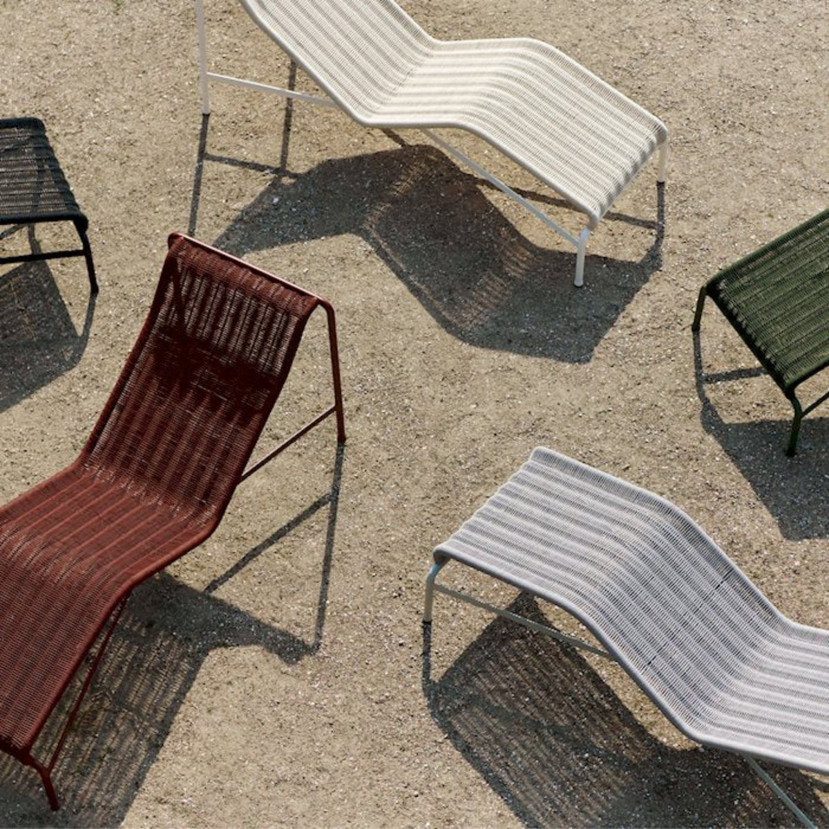 HAY Palissade Cord Chaise Longue Outdoor-Liege