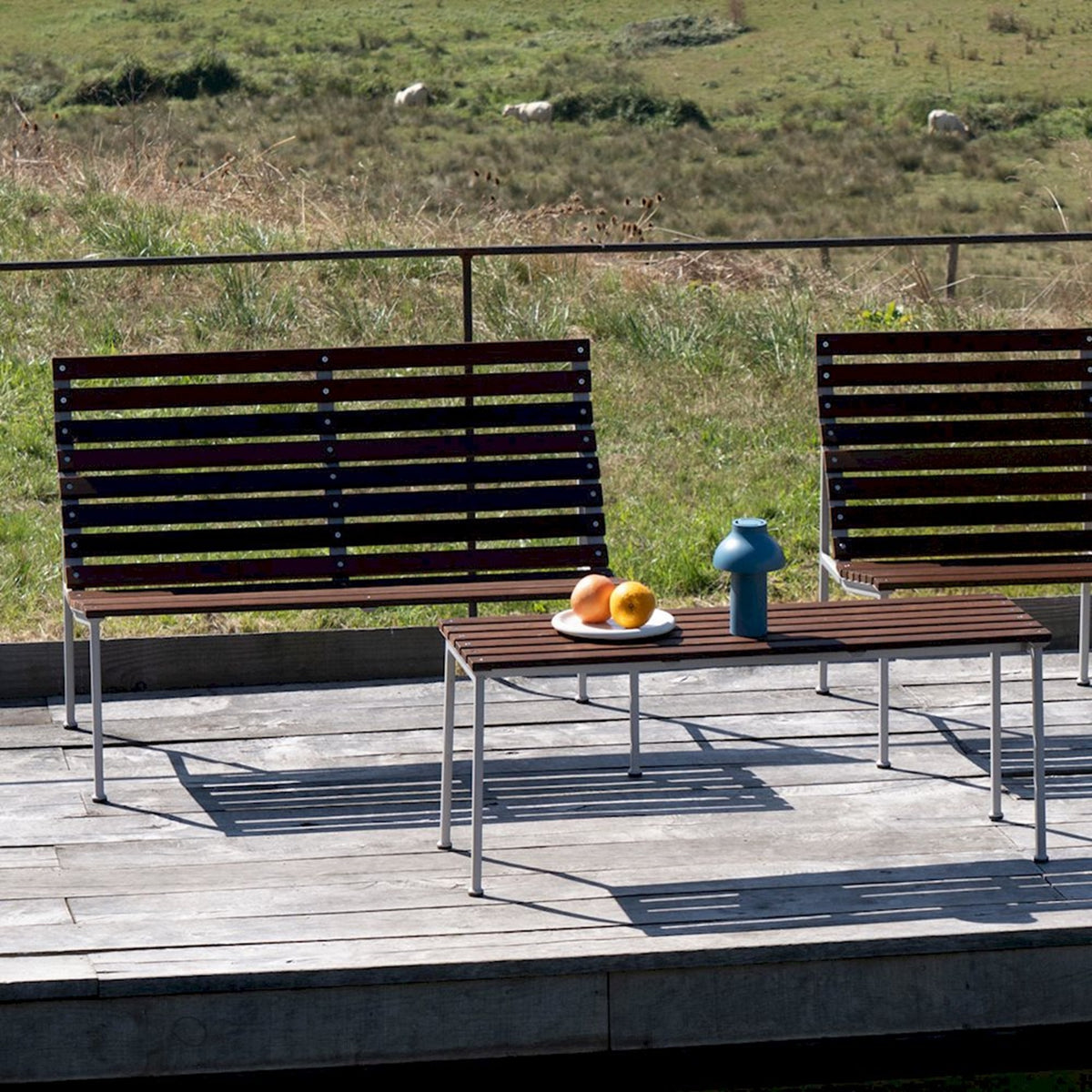 HAY Traverse Lounge Bench Outdoor Bank Esche geölt / Aluminium