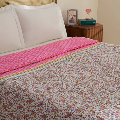 Sarah Anderson Chilena Double Bed Pink Bedspread  
