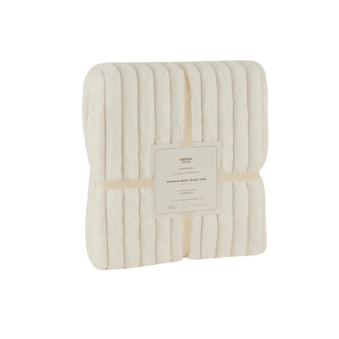 Karaca Stripe Sherpa Witte Deken 150x200