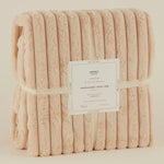 Karaca Stripe Sherpa Beige Deken 130x150 cm
