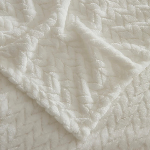Karaca Leaves Witte Tweepersoons Deken 200x220