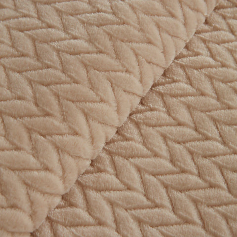 Karaca Leaves Ecru Double Bed Blanket 200x220  