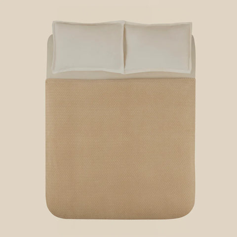 Karaca Leaves Ecru Double Bed Blanket 200x220  