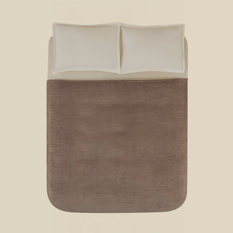 Karaca Leaves Stone Grijze Tweepersoonsdeken 200x220
