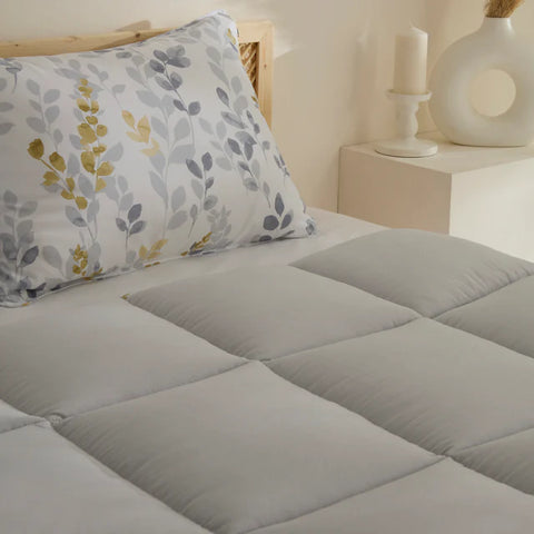 Karaca Leaf Gray Double Comforter Set 200x200+2x50x70
 