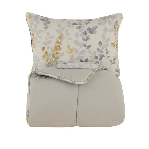 Karaca Leaf Gray Double Comforter Set 200x200+2x50x70
 