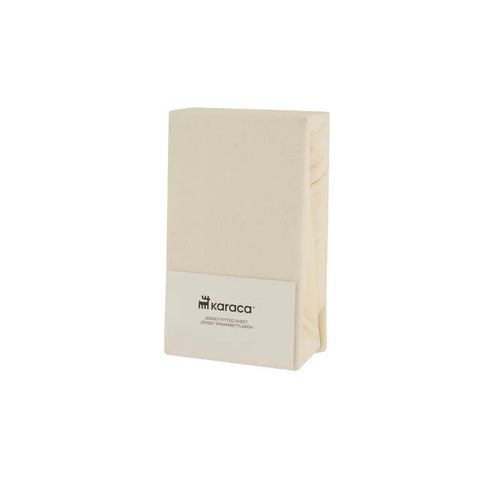 Karaca Home Jersey Hoeslaken, 200x200+30 cm, Crème