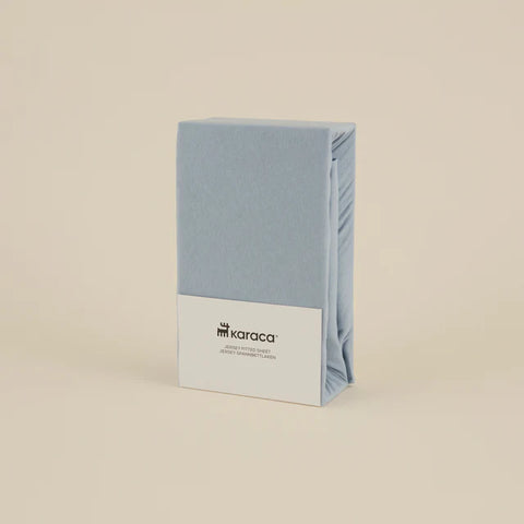 Karaca Home Jersey Hoeslaken, 200x200+30cm, Blauw
