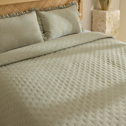 Fiona Sprei Set Saliegroen 230x240 cm + 2 (50x70 cm)