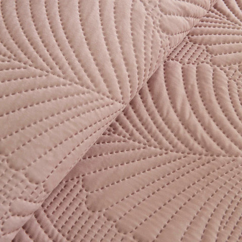 Leaf Bedspread Set Powder Pink 230x240 cm + 2 (50x70 cm)