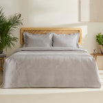 Leaf Bedspread Set Gray 230x240 cm + 2 (50x70 cm)