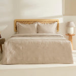 Leaf Bedspread Set Beige 230x240 cm + 2 (50x70 cm)