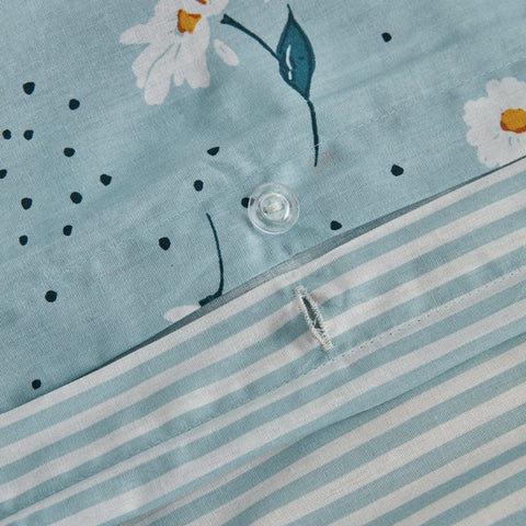 Karaca Daisy 100% Katoenen Dekbedovertrek Set voor Tweepersoonsbed, Mint