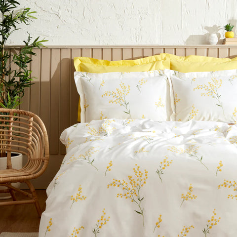 Karaca Loretta 100% Katoen Tweepersoons Bedlinnen Set, Geel