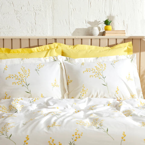 Karaca Loretta 100% Katoen Tweepersoons Bedlinnen Set, Geel
