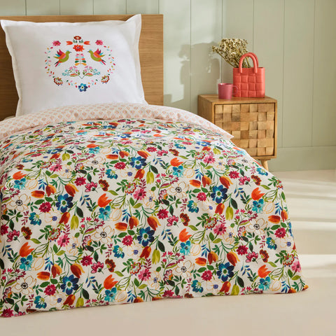 Karaca Parlin Ranforce Duvet Cover Set, Single, Fuchsia