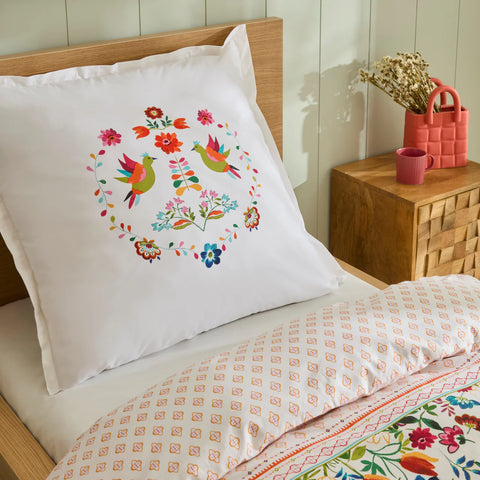 Karaca Parlin Ranforce Duvet Cover Set, Single, Fuchsia
