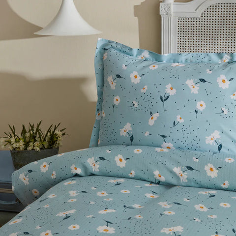 Karaca Daisy 100% Katoenen Eenpersoons Pique Set, Mint