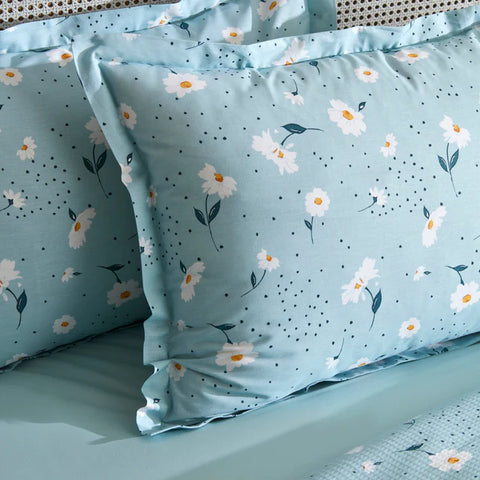 Karaca Daisy 100% Katoenen Eenpersoons Pique Set, Mint