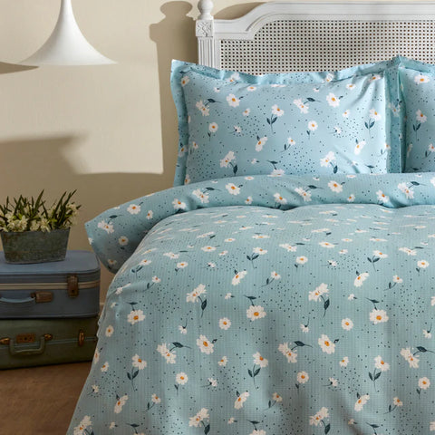Karaca Daisy 100% Katoenen Eenpersoons Pique Set, Mint