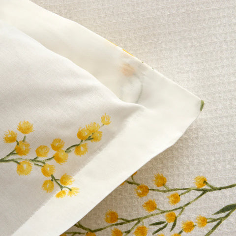 Karaca Loretta 100% Katoen Tweepersoons Bedlinnen Set, Geel