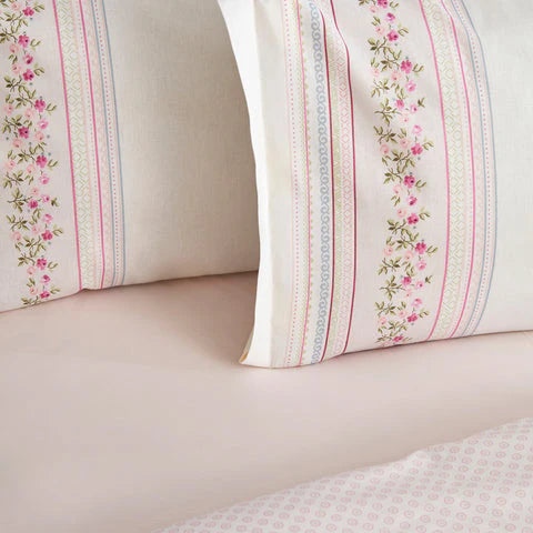 Karaca Glen, 100% Cotton Duvet Cover Set, Double, Pink