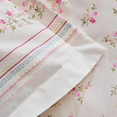 Karaca Glen, 100% Cotton Duvet Cover Set, Double, Pink