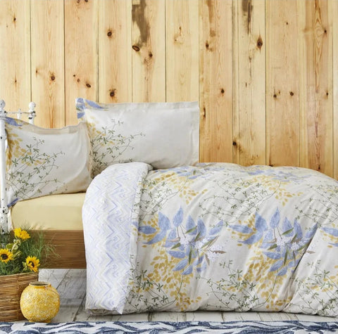 Karaca Home Clarinda Mustard dekbedovertrekset voor tweepersoonsbed