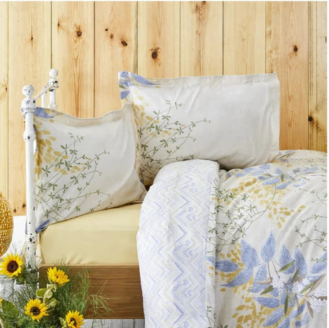Karaca Home Clarinda Mustard dekbedovertrekset voor tweepersoonsbed